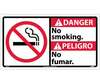 NMC DBA6P "DANGER NO SMOKING" Bilingual Vinyl Sign, 10" x 18"