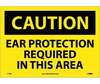 Caution Ear Protection Required In This Area Sign Vinyl 10" x 14"