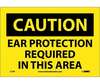 NMC C73P "CAUTION EAR PROTECTION REQUIRED" Vinyl Sign, 7" x 10"