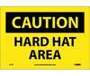 Caution Hard Hat Area Sign, Vinyl