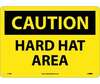 Caution Hard Hat Area Sign, Rigid Plastic