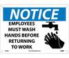 NMC N269RB Rigid Plastic Sign "Wash Hands", 10" x 14"