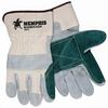 Side Kick®, Leather Palm Gloves, Cowhide, Split, Leather, Wing, Gray / White / White, X-Large