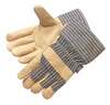 Insulated Leather Gloves, Leather, Thinsulate, White / Blue, Large