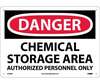 Danger Chemical Storage Area Sign, Rigid Plastic