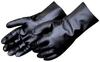 Chemical-Resistant Gloves, Black, PVC, 14 in, Gauntlet, Interlock