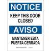 Please Keep Door Closed Sign in English and Spanish 14" X 10" Aluminum