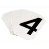 Quikalign®, Number Labels, 4, Vinyl, Adhesive Backed, Black on White