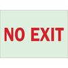 BradyGlo, Exit Sign, English, NO EXIT, Polyester, Adhesive Backed, Red on Green, 7 in, 10 in