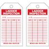 Equipment Tag, English, I.D. NO. DATE BY, Polyester, Red on White, 5-3/4 in, 3 in