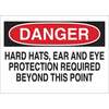 Danger Hard Hats, Ear And Eye Protection Required Sign, Aluminum