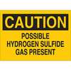 Caution Possible Hydrogen Sulfide Gas Present Sign, Aluminum