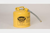 Type 2 Safety Can, Galvanized Steel, Yellow, 5 gal