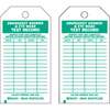Brady 86446 Inspection Tag EMERGENCY SHOWER and EYEWASH TEST RECORD, Green on White