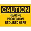 Caution Hearing Protection Required Here Sign, Fiberglass