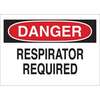 Danger Respirator Required Sign, Aluminum