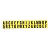 Letter Labels, English, ASSORTED A THRU Z, Vinyl Cloth, Adhesive Backed, Black on Yellow