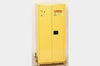 HAZMAT Vertical Drum Cabinet, Galvanized Steel, Yellow, 55 gal