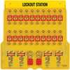 Lockout Station, LOCKOUT STATION, Plastic/Polycarbonate, Yellow, 22 in, Lockout Padlock