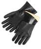 Chemical-Resistant Gloves, Black, PVC, 12 in, Gauntlet, Interlock