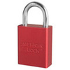 Red Anodized Aluminum Padlock Keyed Different A1105RED 1 Key