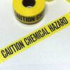 Harris Industries BT-6 Barricade Tape, "CAUTION CHEMICAL HAZARD", Black on Yellow, 3in x 1000ft