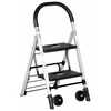 Vestil Aluminum Ladder Cart 2 Step 250 Lb. Cap, Silver