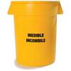 Bronco 341020 Round Inedible Stamped Container 20 Gallon Yellow