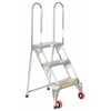 Vestil FLAD-3-SS 3 Step SS Folding Ladder w/Wheels