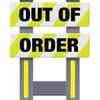 Vestil Plastic Folding Safety Barricade "Out Of Order" Vibrant Yellow