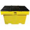 Vestil Polyethylene Salt Box 18 Cubic Foot Cap, Yellow/Black