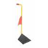 Vestil Rubber Wheel Chock With Handle and Flag 10 In. Black / Yellow
