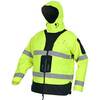 MCR Safety UT38JH UltraTech Class 3 Jacket, Attached Hood, Lime/Black
