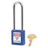Master Lock Zenex 410LT Thermoplastic Safety Padlock, 3" Shackle, Blue