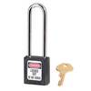 Master Lock® Zenex 410LTBLK Safety Lockout Padlock, DANGER LOCKED OUT DO NOT REMOVE, Thermoplastic, Black, Keyed Different
