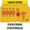 Master Lock 1482BP410 Wall Mounted Lockout Station, Fully Stocked