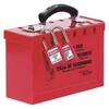 Latch Tight 498A Red Steel Group Lockout Box 12 Padlock Max, 6 x 9-1/4