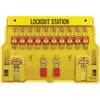 Master Lock® 1483BP410 Yellow 10-Lock Lockout Station