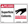 NMC Danger Hot Surface Sign in Spanish Peligro Superficie Caliente