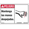 NMC Danger Keep Hands Clear Sign in Spanish