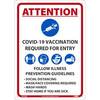 NMC M639RB Rigid Plastic VACCINATION REQUIRED FOR ENTRY Sign 14x10"