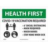 National Marker M640RB "VACCINATION REQUIRED" Rigid Plastic Sign, 10x14