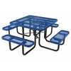 Vestil PT-MX-ST-46-BL Square Top Picnic Table 46x46 Blue