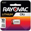 Rayovac RLCR2-1G Lithium Battery, CR2, 3 V, Camera, 1/PK, 6/CS