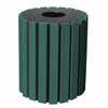 Vestil 100% Recycled Plastic Trash Receptacle Round 33 Gallon Green
