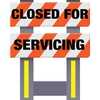 Vestil Plastic Folding Safety Barricade "Closed For Servicing" Orange