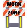 Vestil Corrugated Plastic Folding Safety Barricade "Work Zone" Orange