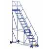 Vestil LAD-13-21-G-EZ 13 G Step 50° 21" Warehouse Rolling Ladder, Blue
