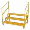 Vestil ASP-48-3-HR Steel Adjustable Step Stand 48" W 3-Step, Yellow
