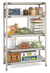 Metromax i, Metromax Shelving, Polymer, 48 in, 24 in, 63 in, 800 lbs, 4, 47-5/7 in, 24-1/4 in, Rust-Resistant, Corrosion-Resistant, Removable, One Bag of Wedge, Microban Antimicrobial, Strong, Durable, Robust Open Grid
